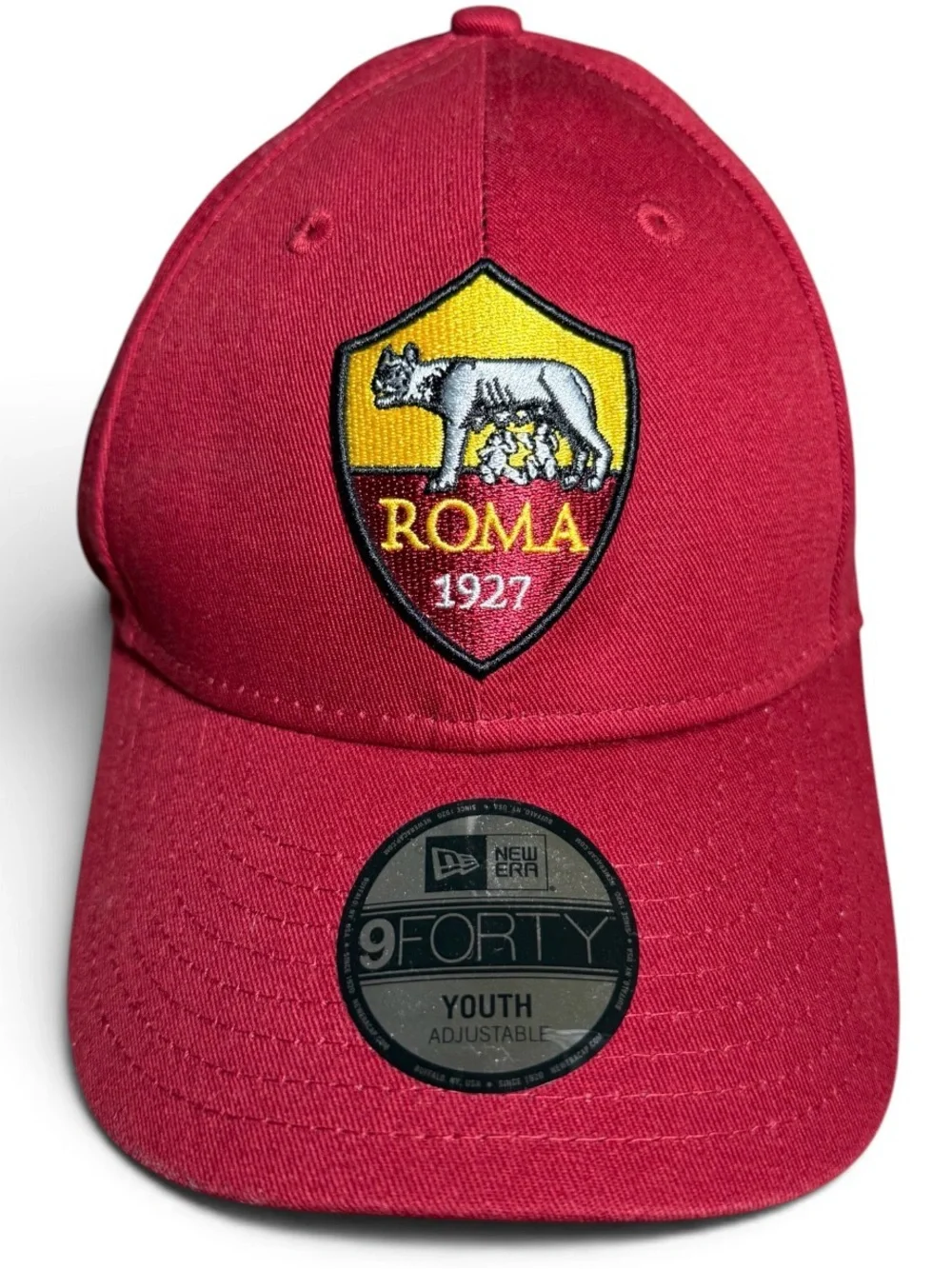 NWT AS Roma Youth Baseball Cap New Era 9FORTY Adjustable Red Soccer Hat NEW